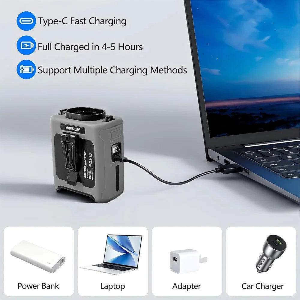 Hands-Free Waist Fan with Power Bank & Flashlight – 5 Speeds
