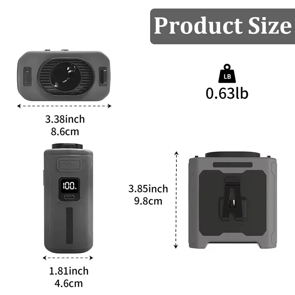 Hands-Free Waist Fan with Power Bank & Flashlight – 5 Speeds
