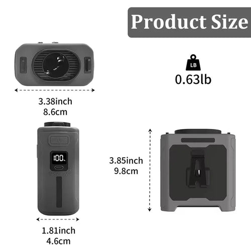Hands-Free Waist Fan with Power Bank & Flashlight – 5 Speeds